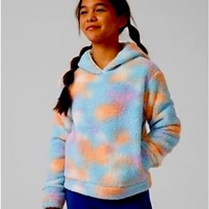 Athleta girls pullover tie dye fleece hoody.